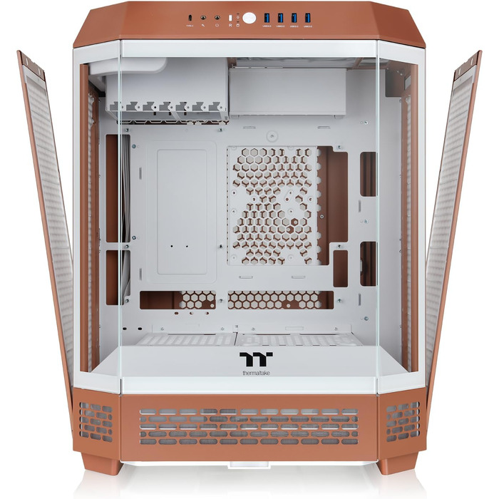 Корпус для ПК Thermaltake The Tower 600 Mocha Mousse, вертикальний Mid Tower, підтримка E-ATX/ATX, загартоване скло, підтримка радіатора 420 мм, Hidden Connector