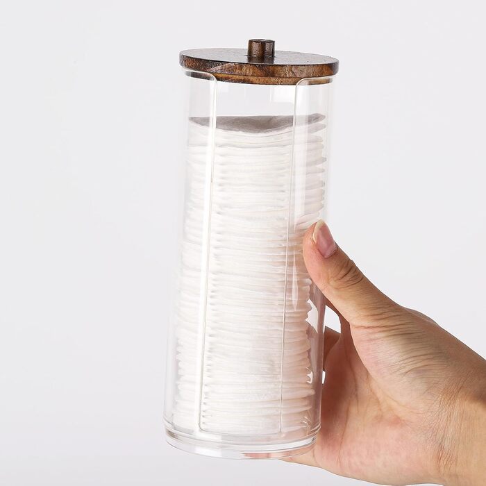 Набір для зняття макіяжу Tecbeauty Wattepad: органайзер, баночка для ватних дисків, дерев'яний ковпачок, скло