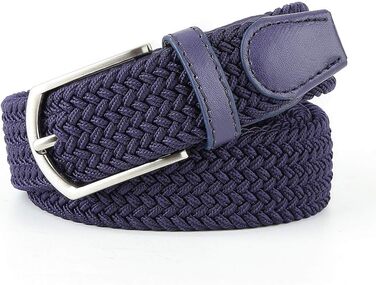Плетений пояс з еластичного полотна для чоловіків, жінок та юніорів, багатокольоровий, блакитний, 70/75 см, розмір S
