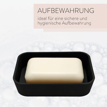 PARSA Beauty Тримач для мила чорного кольору – неслизька мильниця з гумовим покриттям – стильний та позачасовий дизайн для ванної, душу та кухні – надійна мильниця для твердого мила в кожному домі