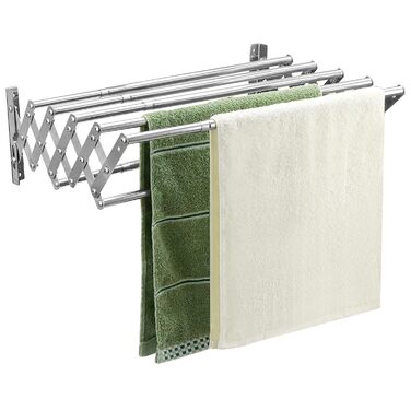 Сушарка для білизни настінна розкладна QWORK® 7 стержнів для балкону та пральні