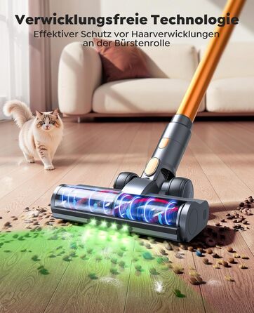 SMOTURE VAC04 Бездротовий акумуляторний пилосос, 50000 Па потужність всмоктування, 65 хвилин роботи, самостійна підставка, гнучкий шланг, щітка Anti-Tangle, док-станція для зарядки, для шерсті тварин, килимів та твердих поверхонь