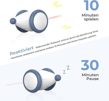 Cheerble Wicked Mouse – електрична іграшка для котів, USB-зарядка, LED, інтерактивна, синя