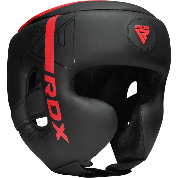 RDX Headgear for Kickboxing, Combat Sports, MMA Training - Maya Hide Sparring Head Protector for Boxing, Krav Maga, Muay Thai, Karate & Taekwondo - Red, Large