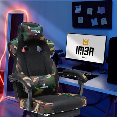 Ігрове крісло IMBA seat Emperor, тканина, чорно-сіре