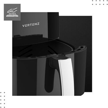 Аерофритюрниця VERTENZ Taste 50, 5 л, 1400 Вт, 8 програм, LED-екран, антипригарний кошик, без масла, чорна