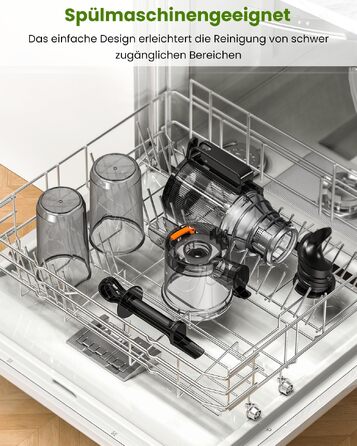 Шнекова соковижималка LINKChef 200W для овочів та фруктів, чорна