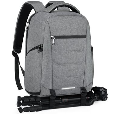 Сумка для камери RAINSMORE – рюкзак для фотографів з відділенням для ноутбука 15.6 дюймів, сумісний з Nikon, Canon, Sony