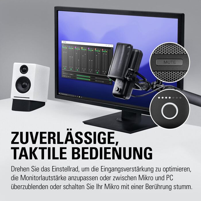 Elgato Wave:3 - Професійний USB-конденсаторний мікрофон для стрімінгу, подкастів, геймінгу та home office, безкоштовне програмне забезпечення для мікшування, плагіни звукових ефектів, захист від спотворень, Plug & Play, для Mac - PC мікрофон