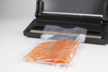 Вакуумний пакувальник CASO GourmetVac 180 Single: 15 л/хв, подвійна зварювальна лінія, регулювання вакууму та часу зварювання, 10 пакетів 20x30 см