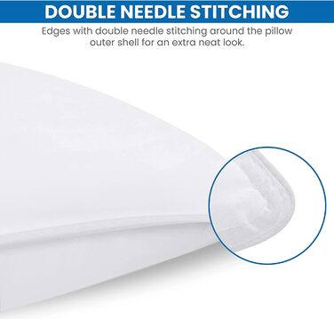 Utopia Bedding Pillow Set (2-Pack), 40 x 80 cm Sleeping Pillow, Breathable and Soft Pillow (White) 40x80 cm (2 Pack) White 2