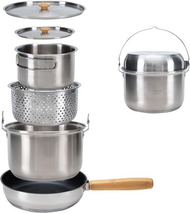 Набір кухонного посуду для кемпінгу KingCamp з антипригарним покриттям (4 шт.)