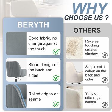 Офісний стілець для дому та офісу до 136 кг, обертовий, оксамитовий, з підлокітниками та колесами, ергономічний, сірий