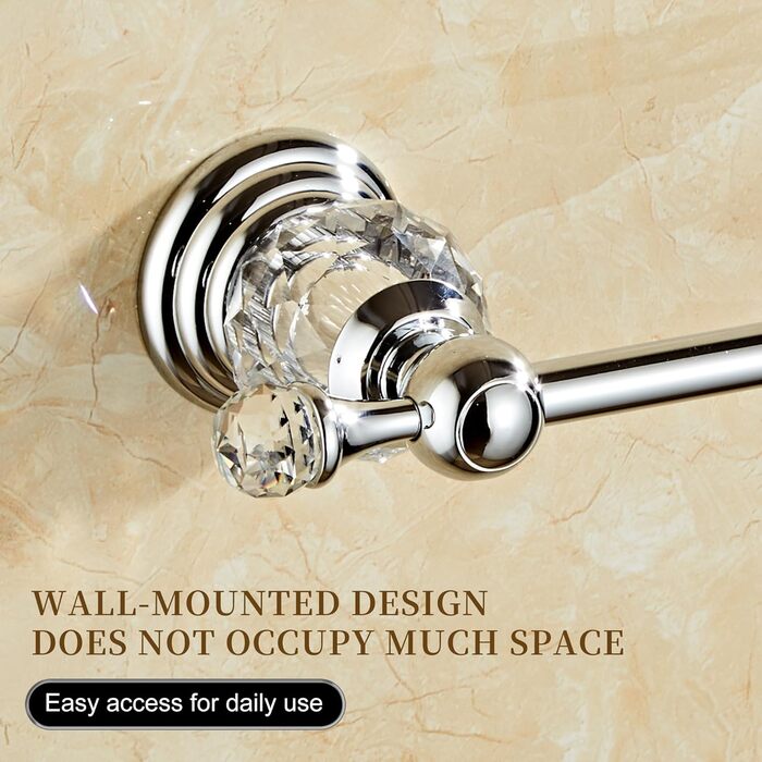 Golden Bathroom Toothbrush Holder, Gold Crystals, Bathroom Hardware (Toilet Paper Holder, Brushed Chrome)