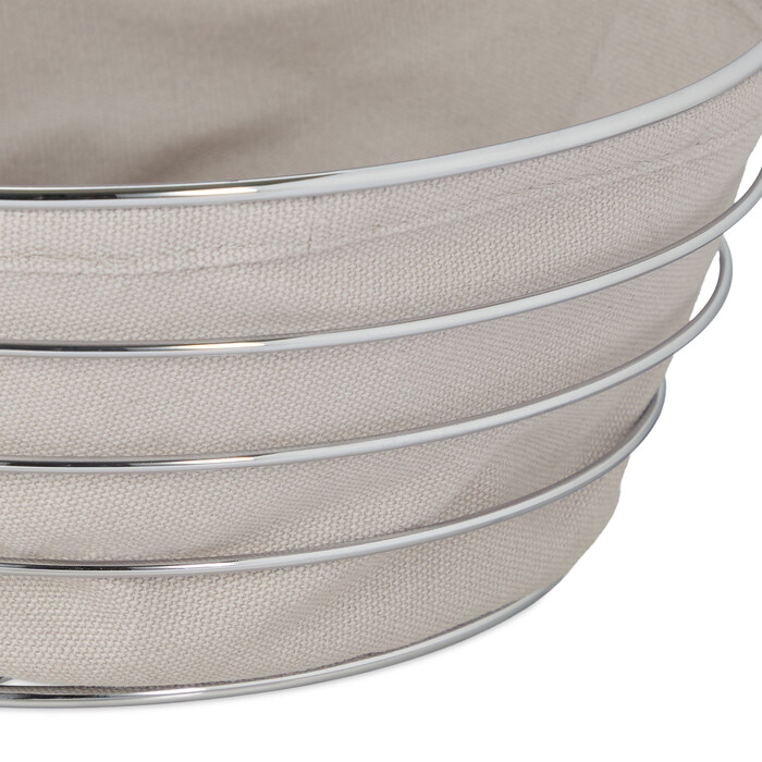 Relaxdays Round Bread Basket, Metal with Fabric Insert