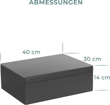 Large Wooden Box with Lid - All-Purpose Wooden Box - Storage Box | Toy Chest - Gift Packaging | Decorative Box for Crafts FSC® (approx. 40 x 30 x 14 cm | L, Black)