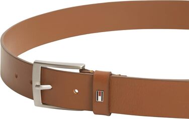 Шкіряний чоловічий ремінь Tommy Hilfiger Adan, 3.5 см, коричневий (коньячний)