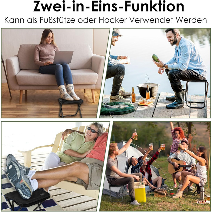 Складний туристичний стільчик MOONCY, 33x26,5x32 см, 120 кг, для кемпінгу, риболовлі, зеленого кольору