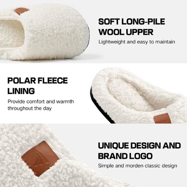 Зимові домашні тапочки для жінок та чоловіків, теплі, з тедді та плюшевим покриттям, комфортні, з м'якою підкладкою, з пам'яті ефекту, антиковзаючі, білі, 38/39 EU