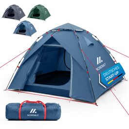 Намет кемпінговий NORDMUT Pop-Up 2-4 особи, водонепроникний, блакитний, з UV-захистом, швидке встановлення