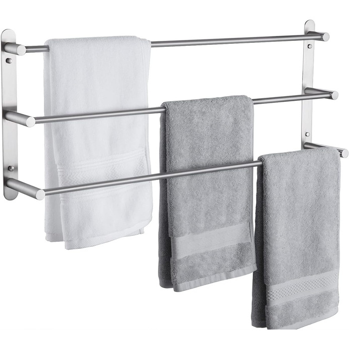 Тримач для рушників KES з 3-ма перекладинами, нержавіюча сталь SUS 304, 75 см, для ванної кімнати