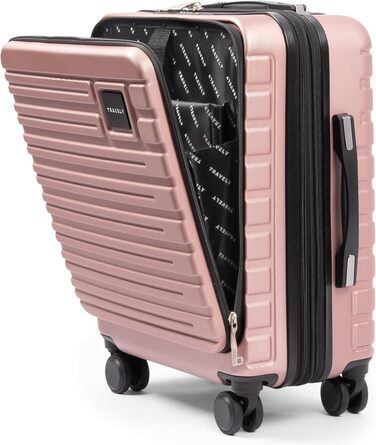 Чемодан Travely з полікарбонату, 77 см, XL, 100 л, з TSA-замком, рожеве золото. Розмір у зібраному вигляді: 158 см.