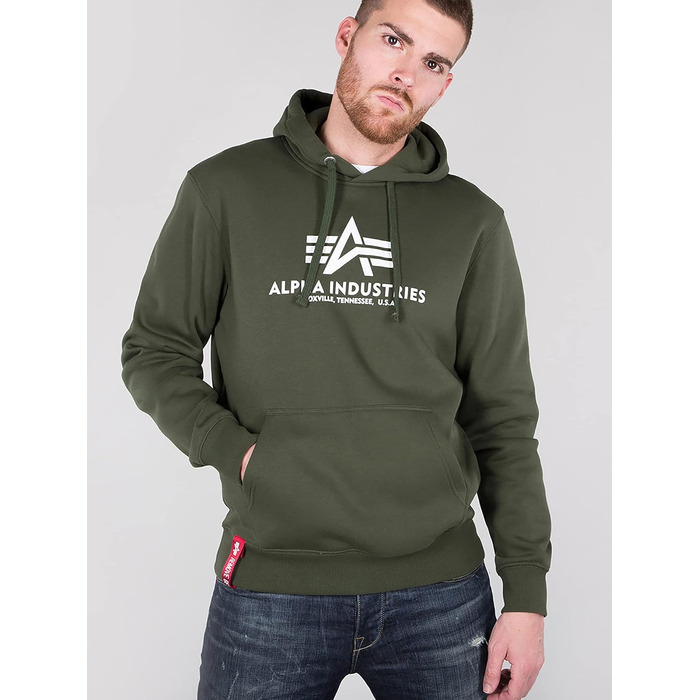 Чоловічий базовий худі Alpha Industries з капюшоном, темно-зелений, розмір S