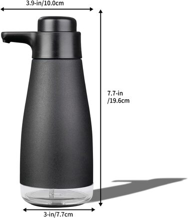 Дозатор для мила AIKE AK1062, нержавіюча сталь, 450 мл, чорний, для кухні