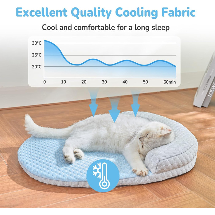 Підвісне ліжко для котів CATISM 360° з можливістю обертання, кошик для сну, 36x38 см, до 20 кг (блакитний)