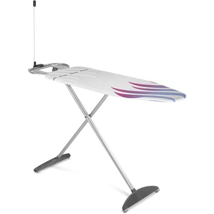 Гладильна дошка Vileda XXL з розеткою 130x44 см для парогенератора | Регульована висота 74–97 см, термостійке покриття Titan | Складана, стабільна, сертифікована TÜV (TOTAL REFLECT plus Ecoverpackung)