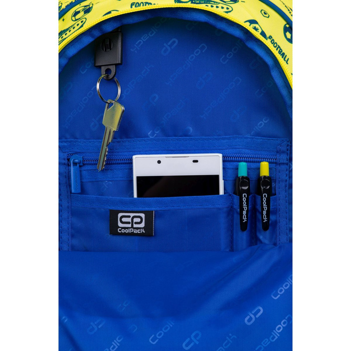 Багатокамерний шкільний рюкзак CoolPack, синій з жовтими та золотистими відтінками, 27 л