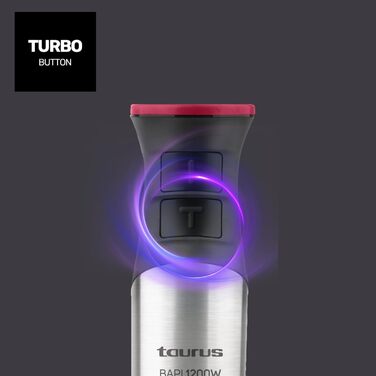 Стабілізатор Taurus Stabmixer 1000W з 20 швидкостей, турбо-функцією та нержавіючою сталлю