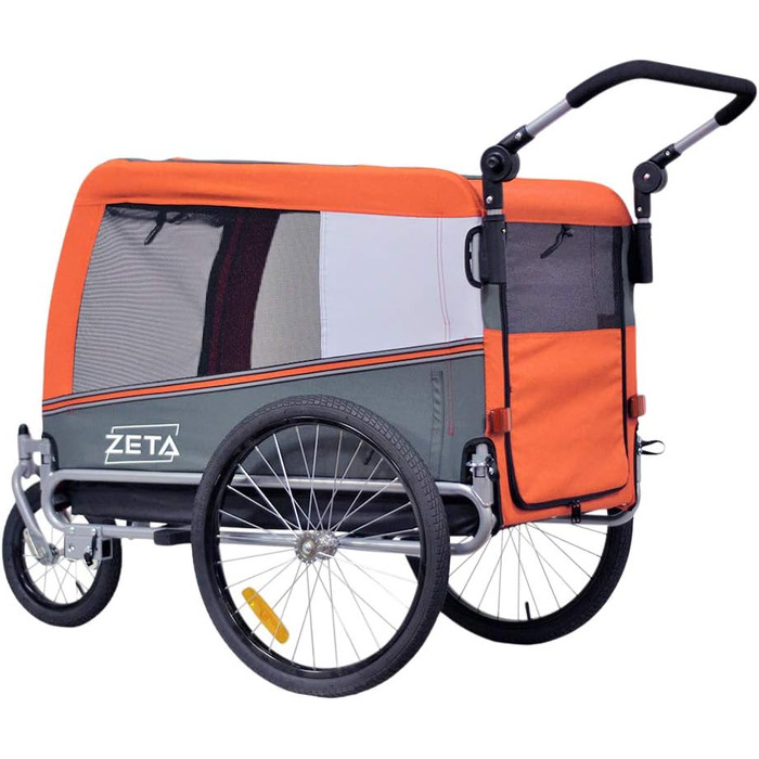 PAPILIOSHOP: Причіп для собак та котів, візок для домашніх тварин (Оранжевий L)