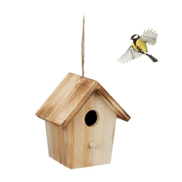 Relaxdays Decorative Birdhouse with Flamed Roof