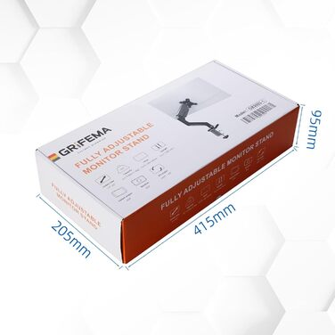 Кріплення для монітора GRIFEMA: регульована підставка для екрану 13-32 дюймів, чорний газовий амортизатор, VESA 75x75/100x100, до 9 кг