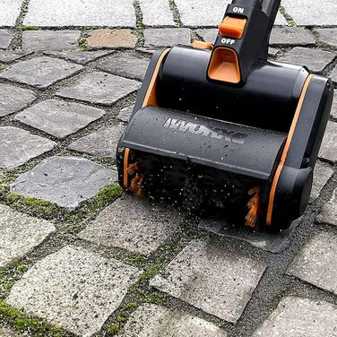WORX WG441E.9 20V Cordless Multi-Brush - multifunctional surface brush for cleaning stone & wood surfaces & removing weeds - integrated water connection - PowerShare compatible - without battery & charger (steel wire brush for patio joint cleaning/weed removal)