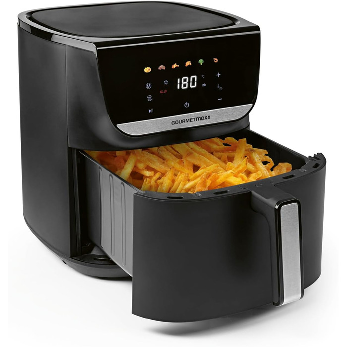 Фритюрниця готує без олії Gourmetmaxx AirGenius 7.5L з 7 програмами та LED-дисплеєм | Міні-піч для смаження без жиру до 7 осіб
