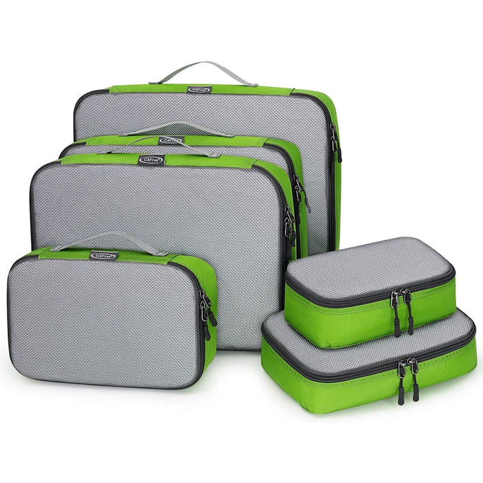 Органайзери для валізи G4Free, набір 6 шт (сітка) - зелений (S+2M+2L+XL) для подорожей