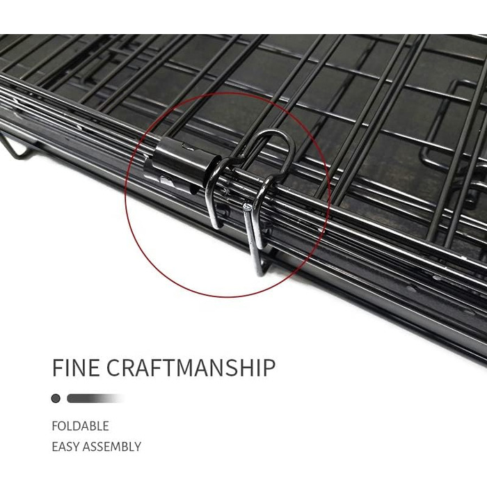 Металевий вольєр для собак Bunny Business, складна конструкція, 2 двері, пластик, XL, 107x69x76 см