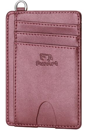 FurArt: Елегантне картхолдер з RFID-блокуванням для чоловіків та жінок, чорний (S, Pearl Burgunderrot)