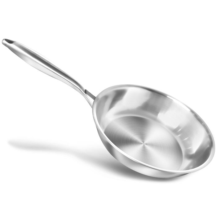 Пательня нержавіюча сталь 28 см, індукційна, довговічна, з ручками з нержавіючої сталі, легке очищення для всіх плит