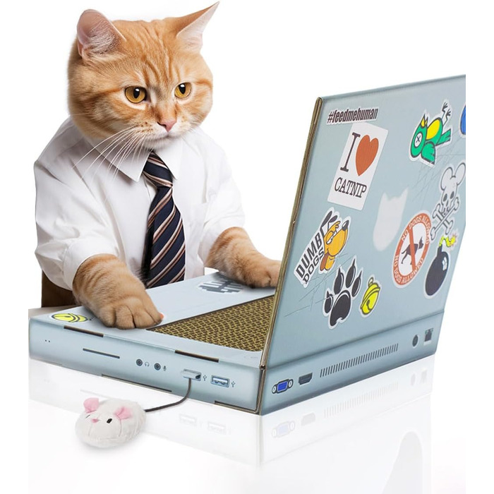 Будиночок для котів Suck UK Tank з картону, іграшки та ліжко для кошенят, інтерактивна іграшка для котів, оригінальні аксесуари та подарунки для котів, іграшки для котів для дому або на вулицю (Laptop)