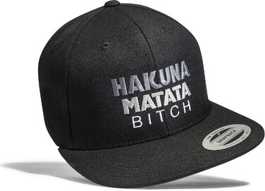 Кепка Snapback Baddery Cap Flexfit Hakuna Matata - чорний колір, універсальний розмір для чоловіків та жінок