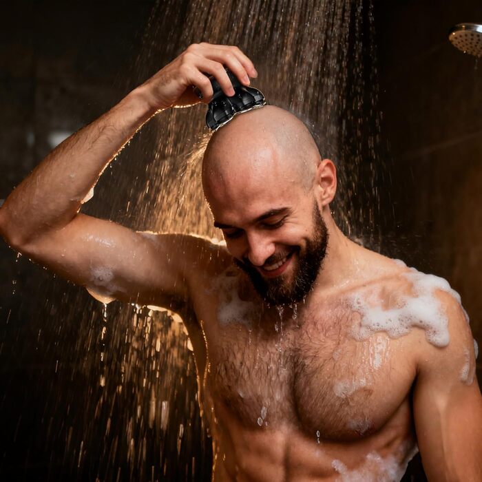 Електрична бритва для голови MAXGROOM 7D: водонепроникна, магнітна, з Type-C зарядкою, чорна