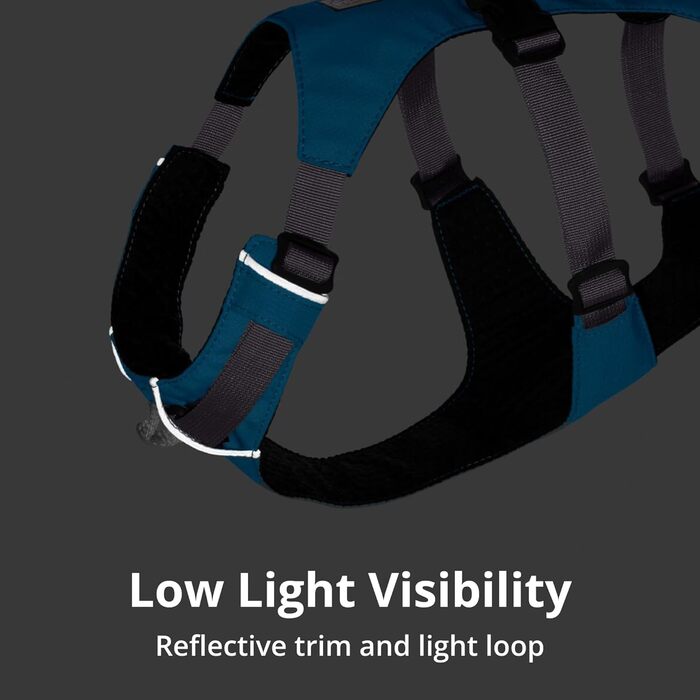 Шлейка для собак Ruffwear Flagline з ручкою, легка, регульована, 3 точки кріплення для повідка, посилена стрічка, міцний металевий V-кільце, Базальтовий сірий, розмір Small