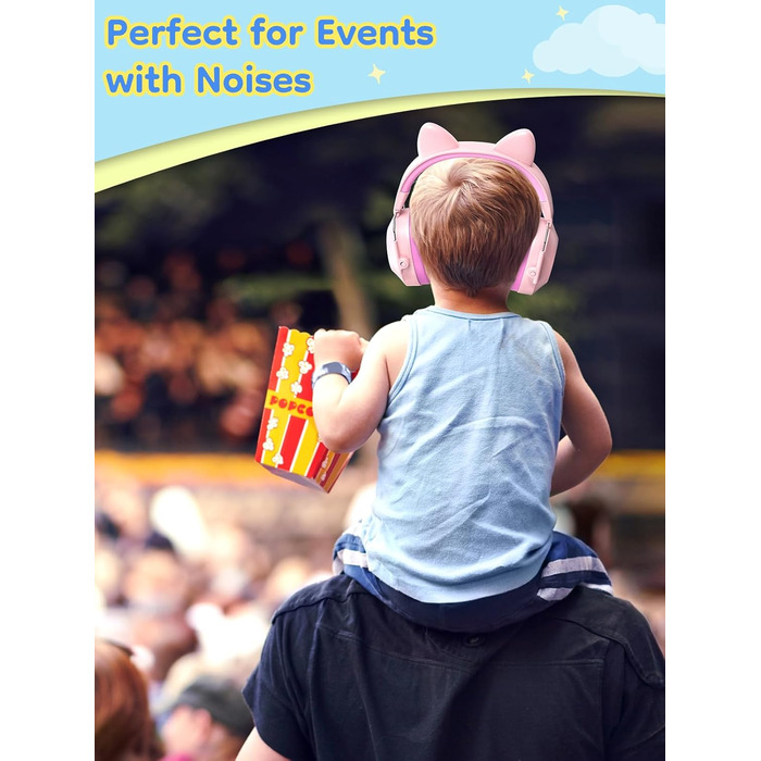 Навушники дитячі шумозаглушні Dr.meter SNR 32dB, рожеві - захист слуху для аутистів, концертів, авіашоу