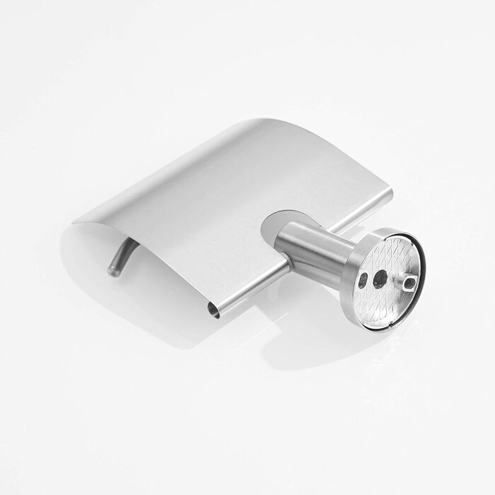 CASEWIND Toilet Paper Holder with Cover, Brushed Tissue Paper Holder, Drawn Stainless Steel Bathroom Toilet Roll Holder Wall Mount Silver