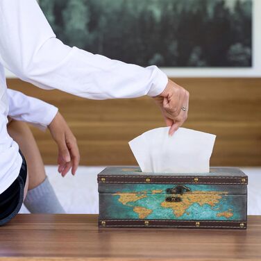 Стильна коробка для серветок у вінтажному стилі, тканинна, для дому, офісу