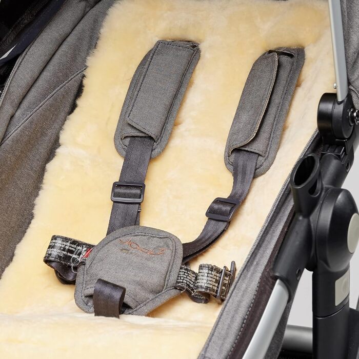 Універсальна овчина для дитячого візка Naturally Sheepskins, 75х30 см, натуральна лямка, дихаюча, елітна, тепла зимова підкладка, колір слонової кістки