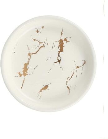 Керамічна мильниця FülleMore з імітацією мармуру, 11.2x2.2 см, кругла, для ванної, душу, кухні (біла)